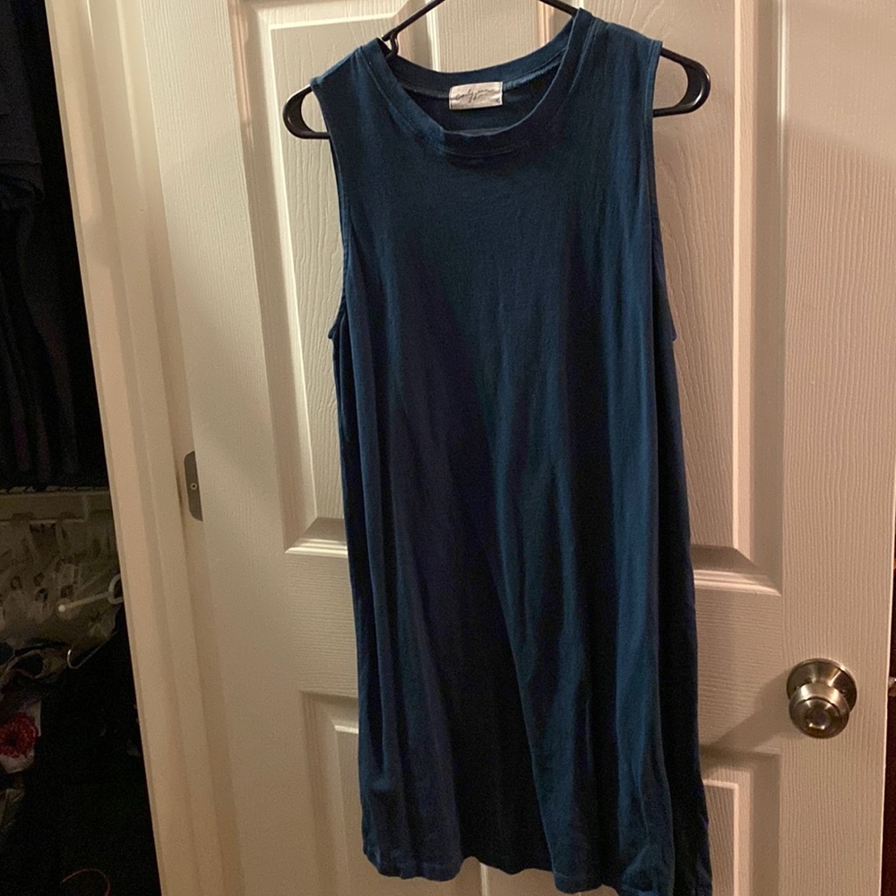 CJLA Playa mini dress, blue, sz L worn once, small spot (last photo) 100% cotton
